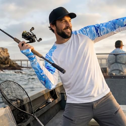 LOOGU Men's UPF 50+ UV Sun Protection SPF Rash Guard Lightweight Long Sleeve Shirts Outdoor for Fishing Hiking Swimming Running - image 3