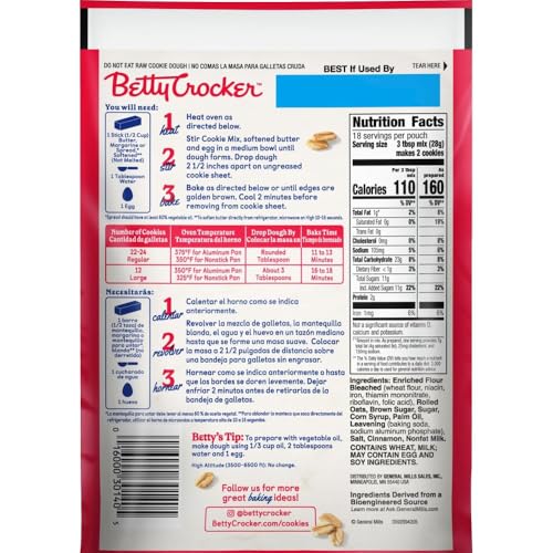 Image of Betty Crocker Oatmeal Cookies, Cookie Baking Mix, 17.5 oz (Pack of 4)