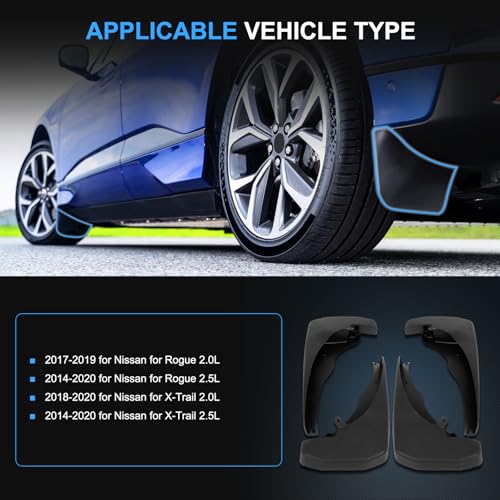 Image of ECCPP Front Rear Mud Flaps Splash Guards Fit for Nissan Frontier 2005-2022 Pickup 4-Door Mud Guards