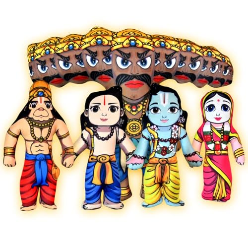 Vrindavanstore.in Ramayana Ram, Sita maa, Lakshman, Hanuman and Ravan Soft Plush Washable Toys for Kids. (B0CRP1CCFR) Amazon Price History, Amazon Price Tracker