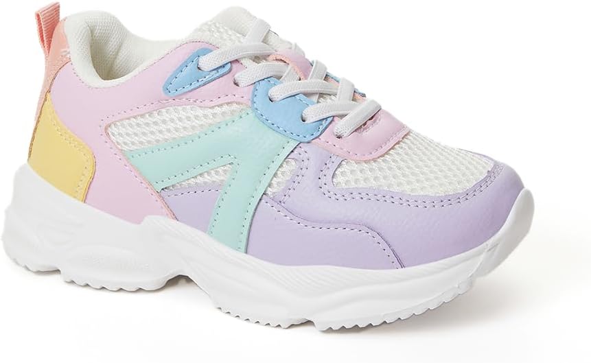 FabKids Girls Boys Tennis Shoes Lace up Athletic Sneakers Running Shoes for Toddler Little Kid Big Kid