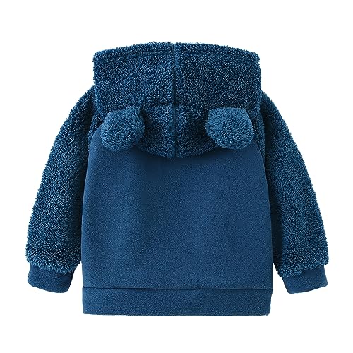 AMIYAN Bear Ears Shape Fleece Warm Hoodies Clothes Toddler Zip-up Light Jacket Sweatshirt Outwear For Baby Boys2