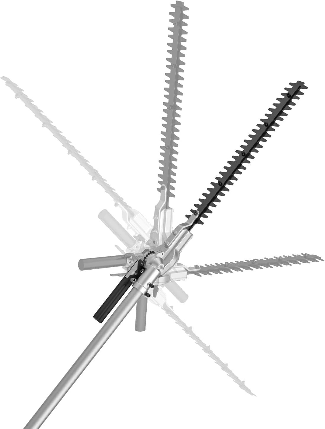 16-Inch Hedge Trimmer Attachment with 180° Adjustable Head, Heavy-Duty Dual-Action Blade for Gas Powered String Trimmers