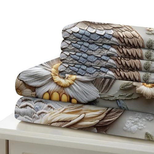 Parure de lit hibou imprimée 3D en microfibre super douce - 7