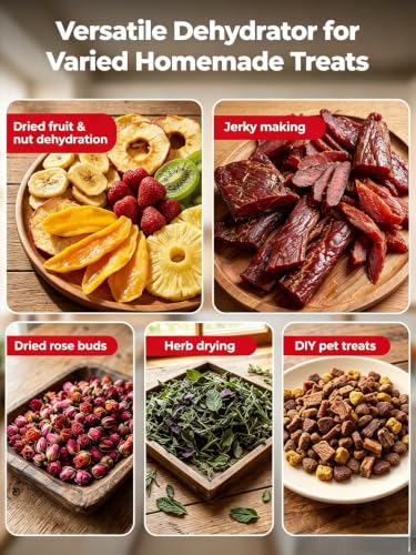 Image of 700W Food Dehydrator Machine 8-Tray, Max 212F Adjustable Temp & 24H Timer, Dual-Layer Stainless Steel Food Dryer with View Window for Beef Jerky, Fruit, Veggie, Herb & Homemade Dog Treats
