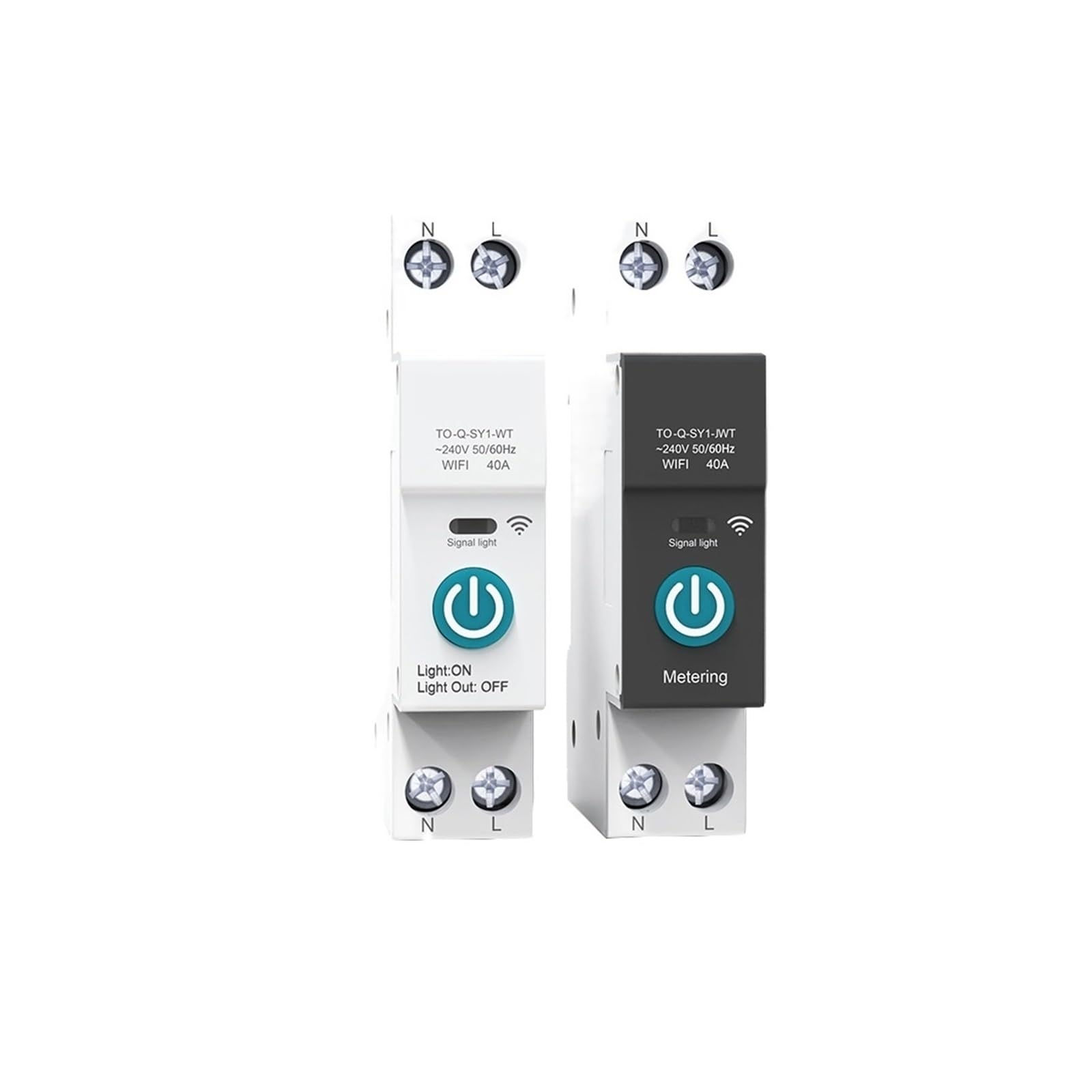 Interrupteur De Disjoncteur Intelligent Tuya Wifi Avec Mesure 63A1P Din Rail Télécommande Maison Intelligente Module De Minuterie D'application De Vie Intelligente Surveillance de la consommation d'én