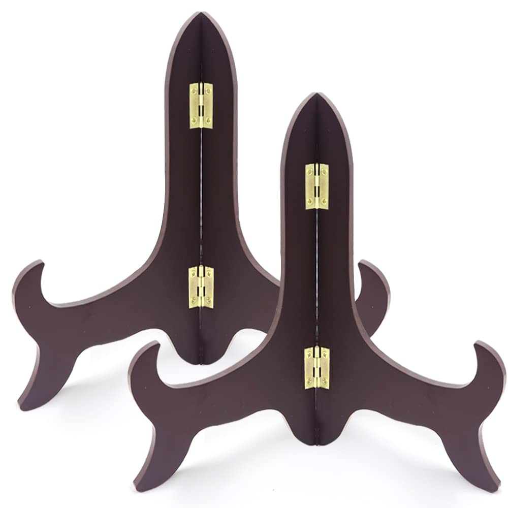 Yitexin Supporto per Piatti in Legno Espositore per decorazioni domestiche, cornici, cavalletti, opere d'arte (25 cm, 2 pezzi)