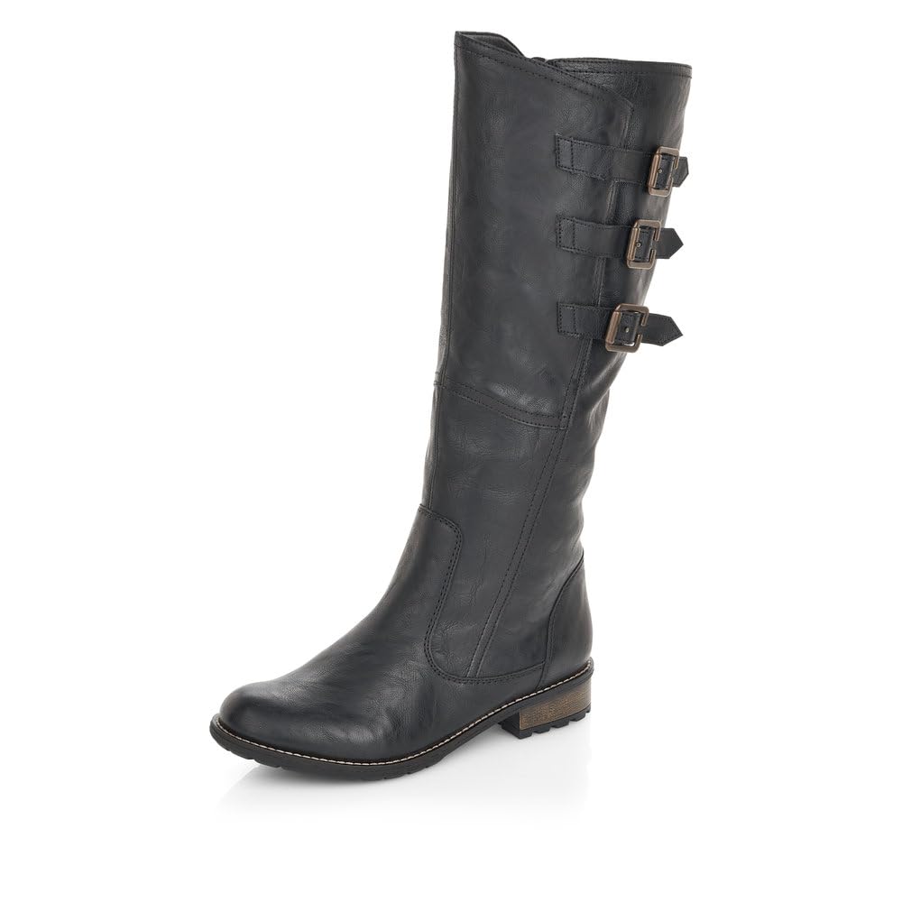 Remonte R3370, Women’s High Boots, Black (Asphalt 01), 6.5 UK (40 EU)