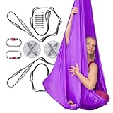 AyuHome Aerial Silks Kit for Home - Premium Yoga Swing for Kids and Adults with 660 lbs Capacity - Versatile Aerial Yoga Hammock for Gymnastics Training