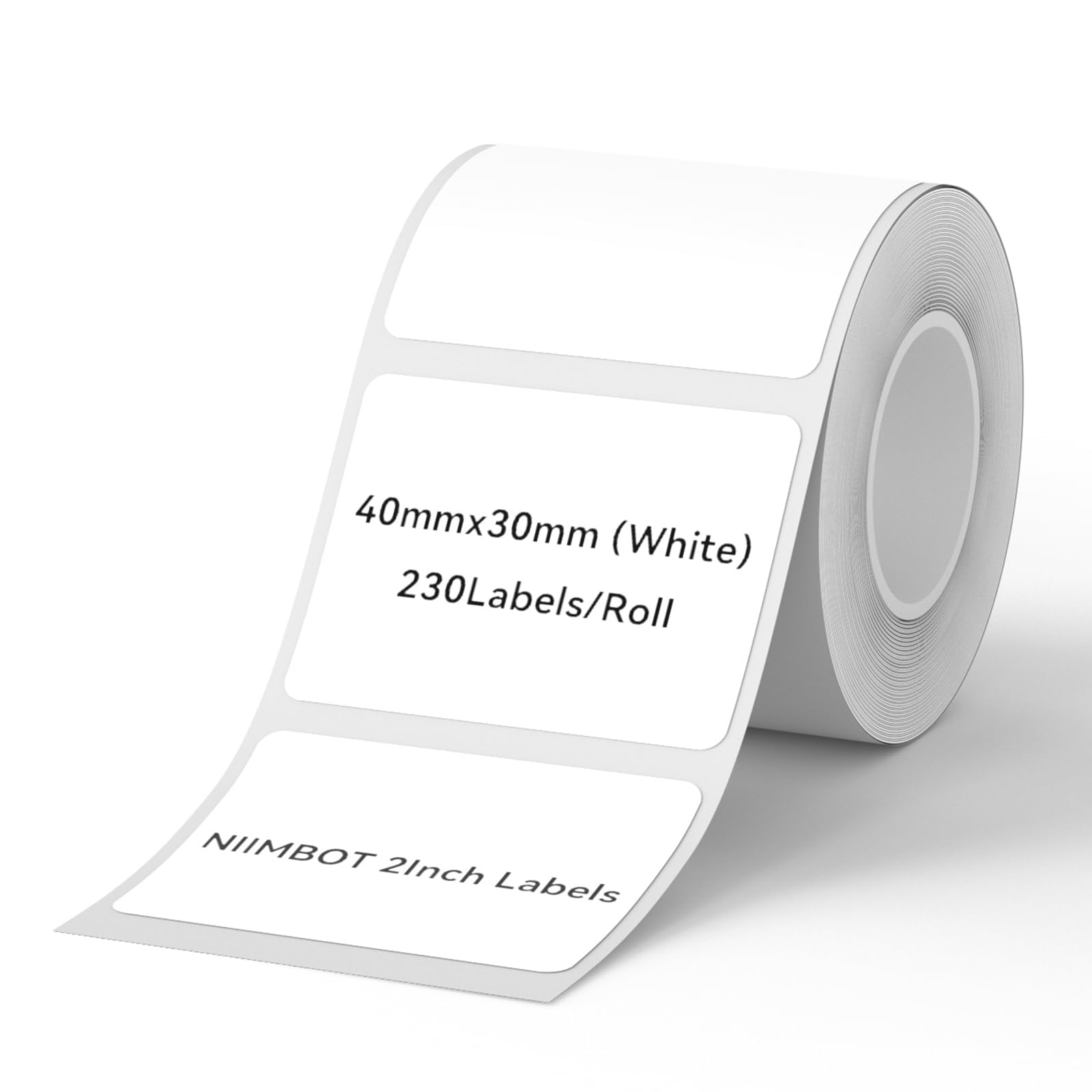 NIIMBOT B1 Label Maker Tape, Self-Adhesive Labels 1.57" x 1.18" (40x30 mm), 230 Labels/Roll, Black on White, Compatible with NIIMBOT B1/B21/B3S Label Printer