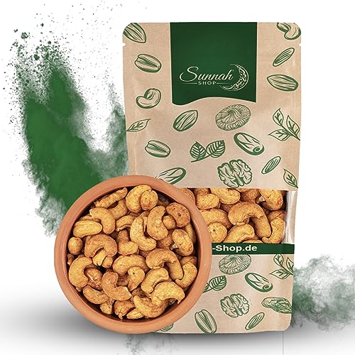 Sunnah Shop® Anacardos picantes de 1 kg | anacardar tostados y salados con chile | Ideal como aperitivos para el medio, como alimento para estudiantes, o como ingrediente picante en numerosos platos.