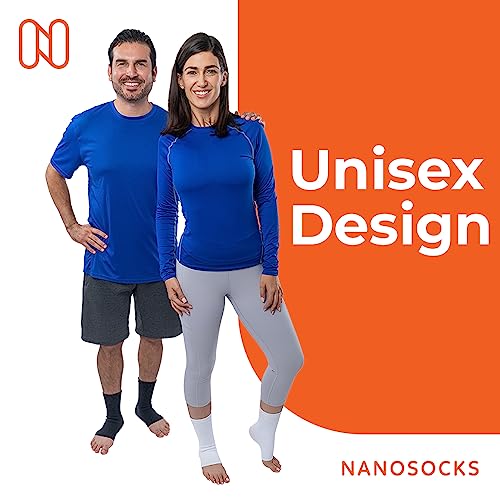 Image of NanoSocks Compression Socks for Women & Men (1 Pair) - BEST Ankle Brace Support Sleeve for Neuropathy, Plantar Fasciitis, Diabetic Foot Nerve Pain Relief - Toeless (Large, Black)