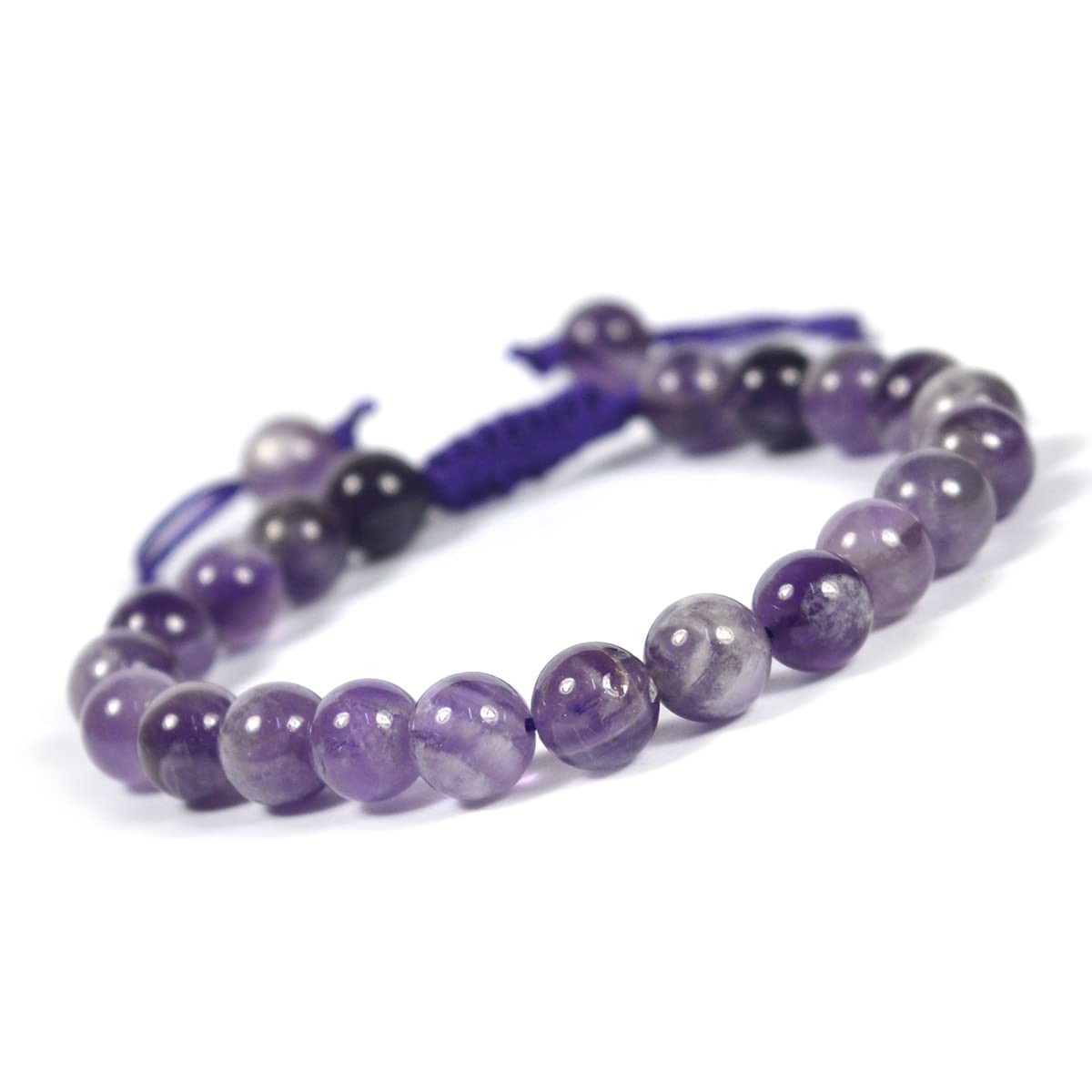 Crystu Natural Amethyst Bracelet Macrame Nylon Cord Adjustable Wristband Crystal Stone Bracelet for Women & Men (B0BFLMBWKG) Amazon Price History, Amazon Price Tracker