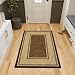 Ottomanson Ottohome Collection Contemporary Bordered Design Modern Area Rug with Non-Skid (Non-Slip) Rubber Backing, 3'3" W x 5' L, Chocolate