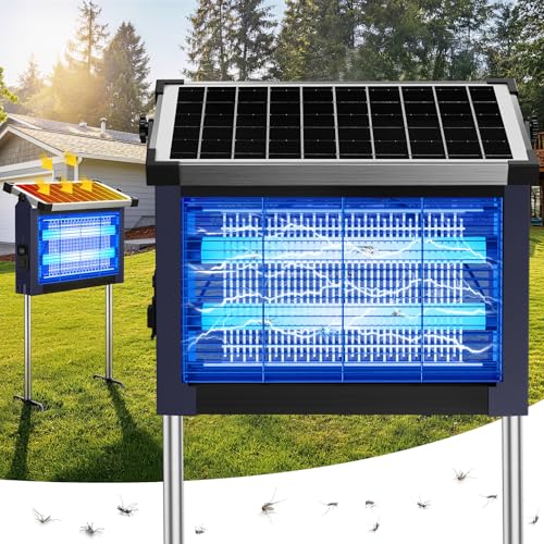 Image of Solar Bug Zapper Outdoor, 4500V Solar Mosquito Zapper for Outdoor & Indoor, 1 /2 Acre Coverage Cordless Rechargeable Electric Fly Zapper, IPX5 Waterproof Mosquito Traps for Backyard, Patio, Camping