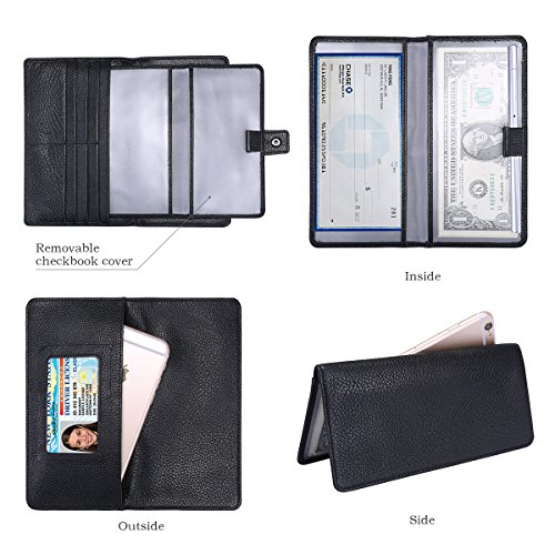 Itslife Womens Wallet,Large Capacity RFID Blocking Leather Wallets Credit Cards Organizer Ladies Wallet with Checkbook Holder3