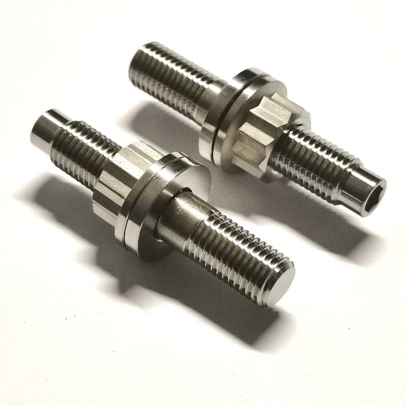 Zkensh-Bolts Gr5 TI6Al4Vi M10x1.25x55mm Titanium Alloy Automotive Exhaust Manifold Stud Bolts Nuts Washers Kit Set, 6PCS, Widely Used(Black,M8x40)