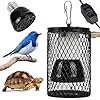 Apritsce Terrario con Lámpara de Calor, Lámpara de Calor Animales con 2 Piezas Lámpara de Calor de Cerámica de 50W y Cesta Protectora, Lámpara de Reptil para Tortugas Loros Lagartos Pájaros