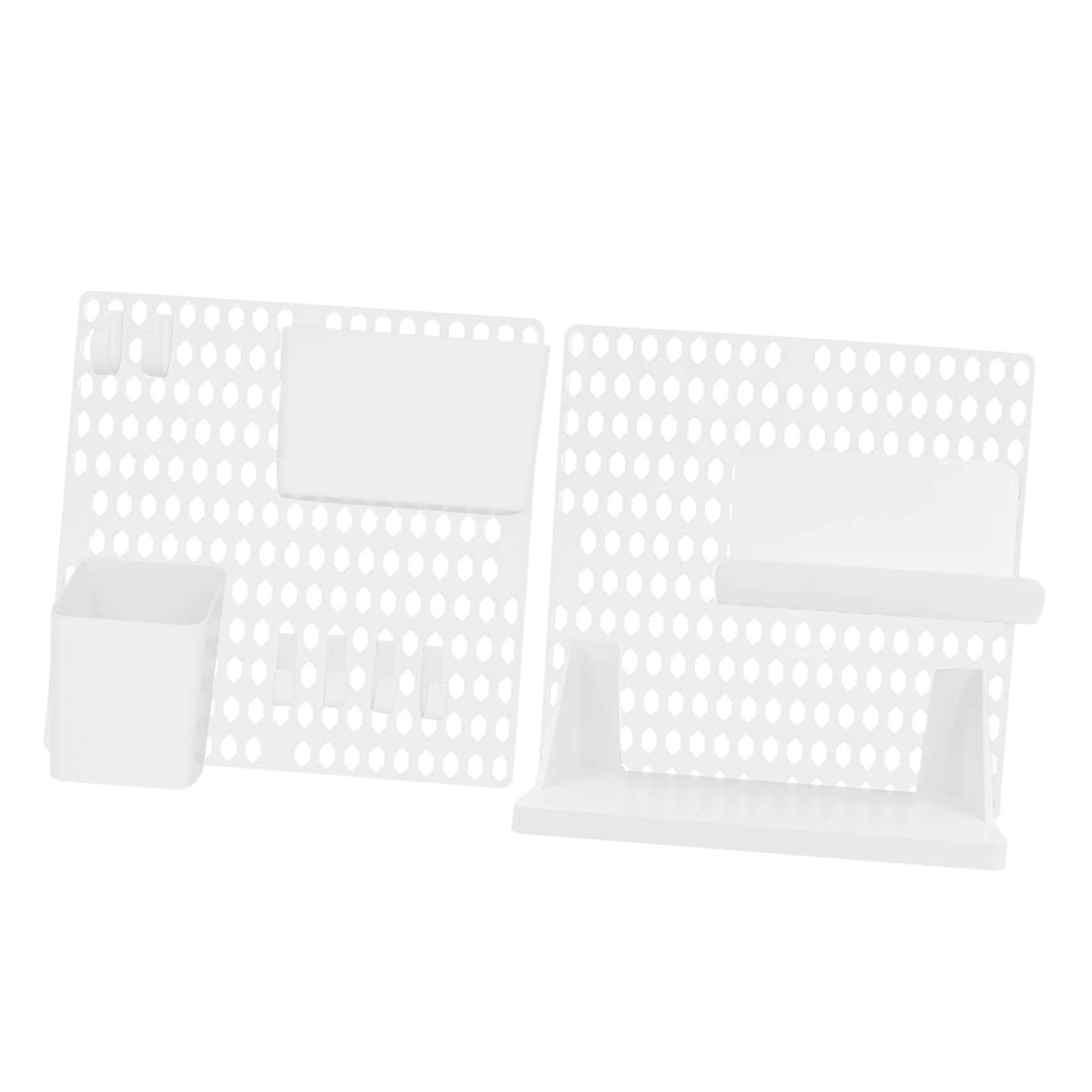 BUGUUYO Diy Home Office Wall Storage Box Punch Design Plastic White Background Pegboard Storage Rack