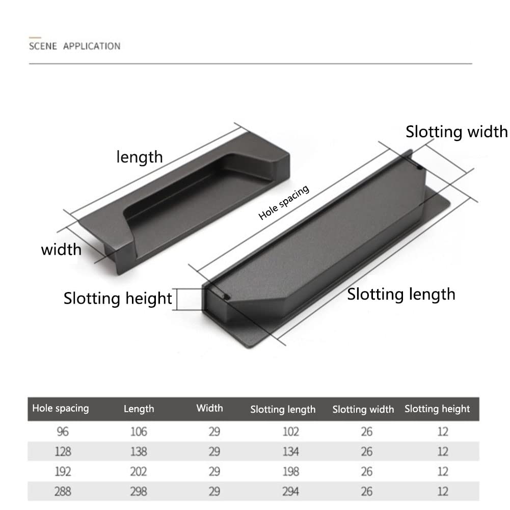 2 Maniglie A Incasso Per Mobili - Nero, Alluminio Spazzolato - Foto 3