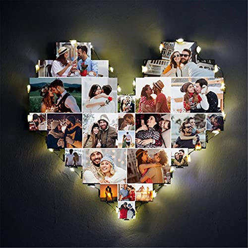 Cadre Photo Personnalisé Lampe Photo Personnalisée Applique Murale Puzzle Lumière Avec 15 Photos Coeur Lampe Veilleuse Lampe Acrylique Maman Lampe Papa Lampe Couple Lampe Meilleur Cadeau