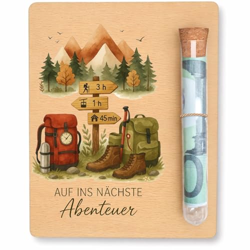 Snyvpra Wandern Geschenk, Geldgeschenk Mann, Geschenke Für Wanderer, Outdoor Abenteuer Geschenk Mit Holz Und Hanfseil, Reise Andenken Für Geburtstag Und Urlaub