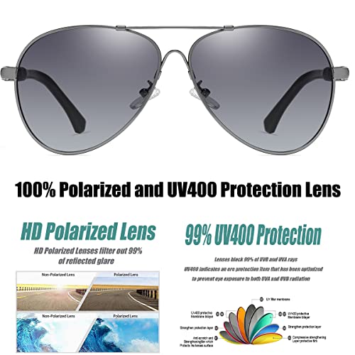 Polarized Aviator Sunglasses for Mens Womens Oversized Unbreakable Metal Frame Pilot Glasses Shades4