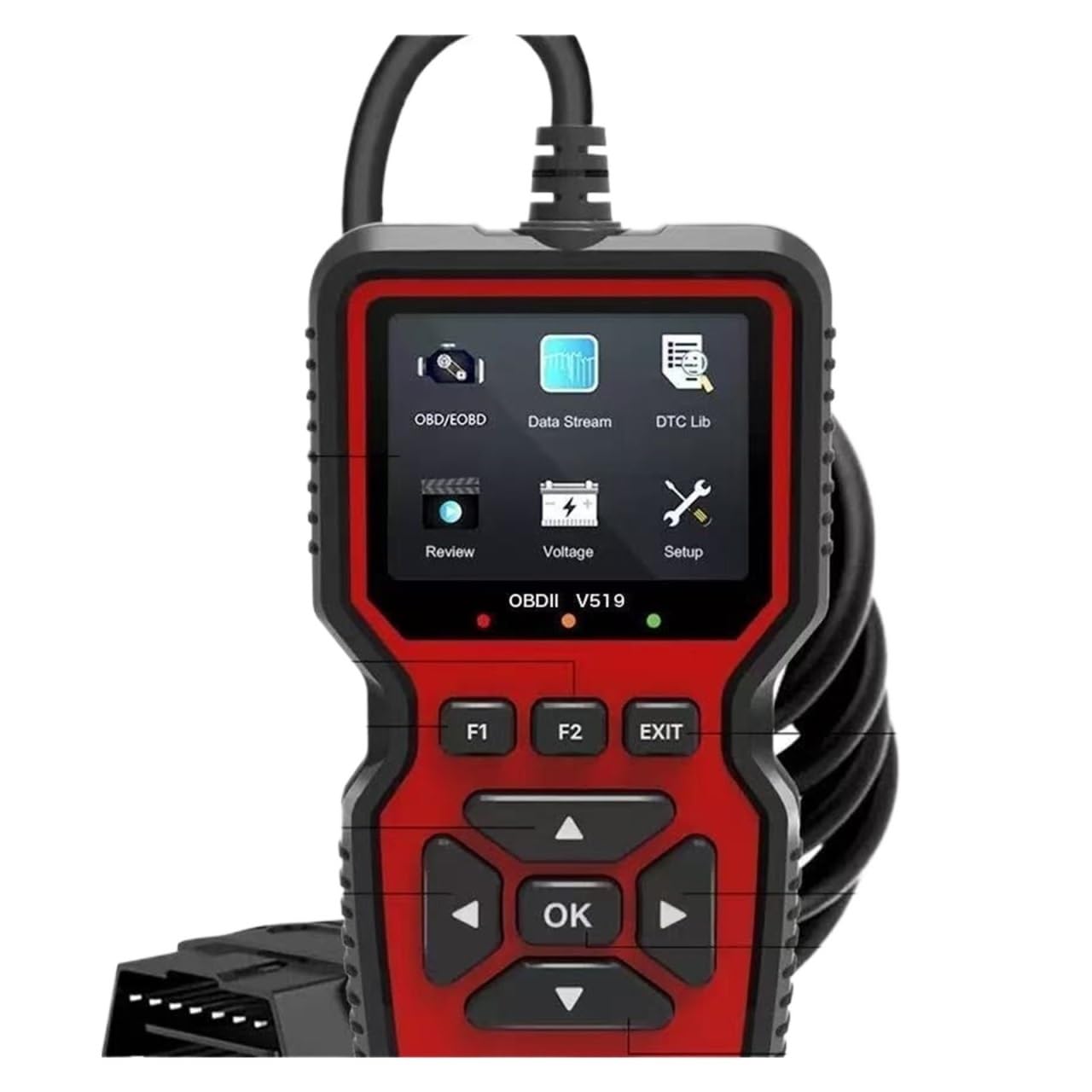 Probador de diagnóstico fallas vehículos OBD transfronterizo V519, detección y decodificación batería Herramienta de diagnóstico