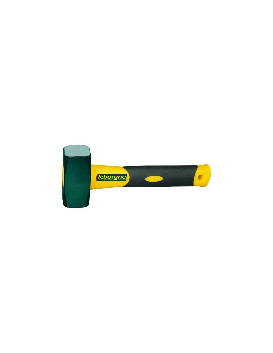 Leborgne Massette de maçonnerie – Massette 1,2 Kg Novagrip - Acier Forgé et Trempé - Ø 32 mm - Manche Ergonomique Antidérapant - Pour Travaux de Maçonnerie