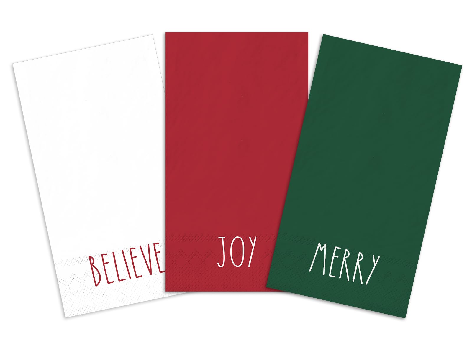 Whaline Lot de 150 serviettes de table jetables en papier pour invités de Noël Rouge/vert/blanc