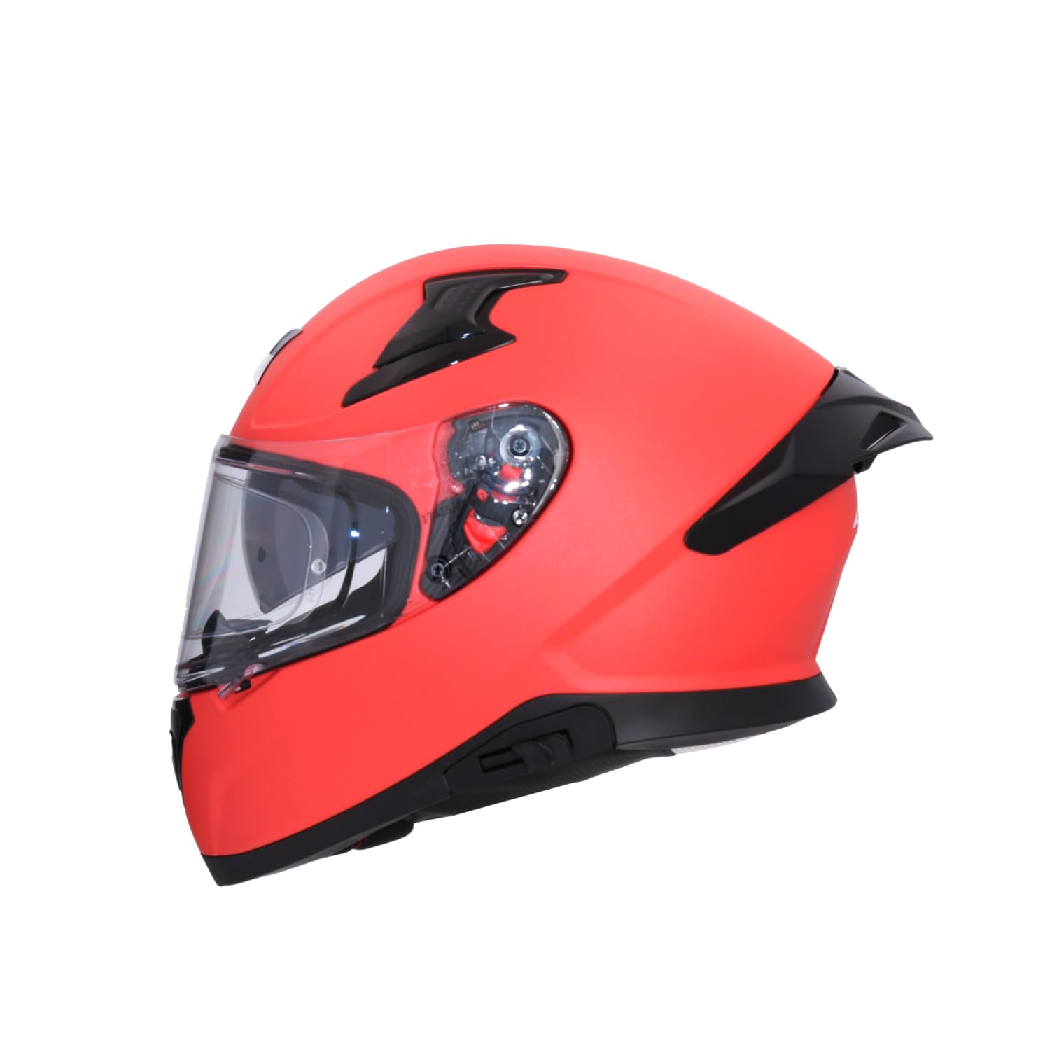 Casco AXOR Apex Solid Casco Integral de Moto Rojo Mate con Pantalla Extra y Lente Solar, Diseño Deportivo, Talla XS
