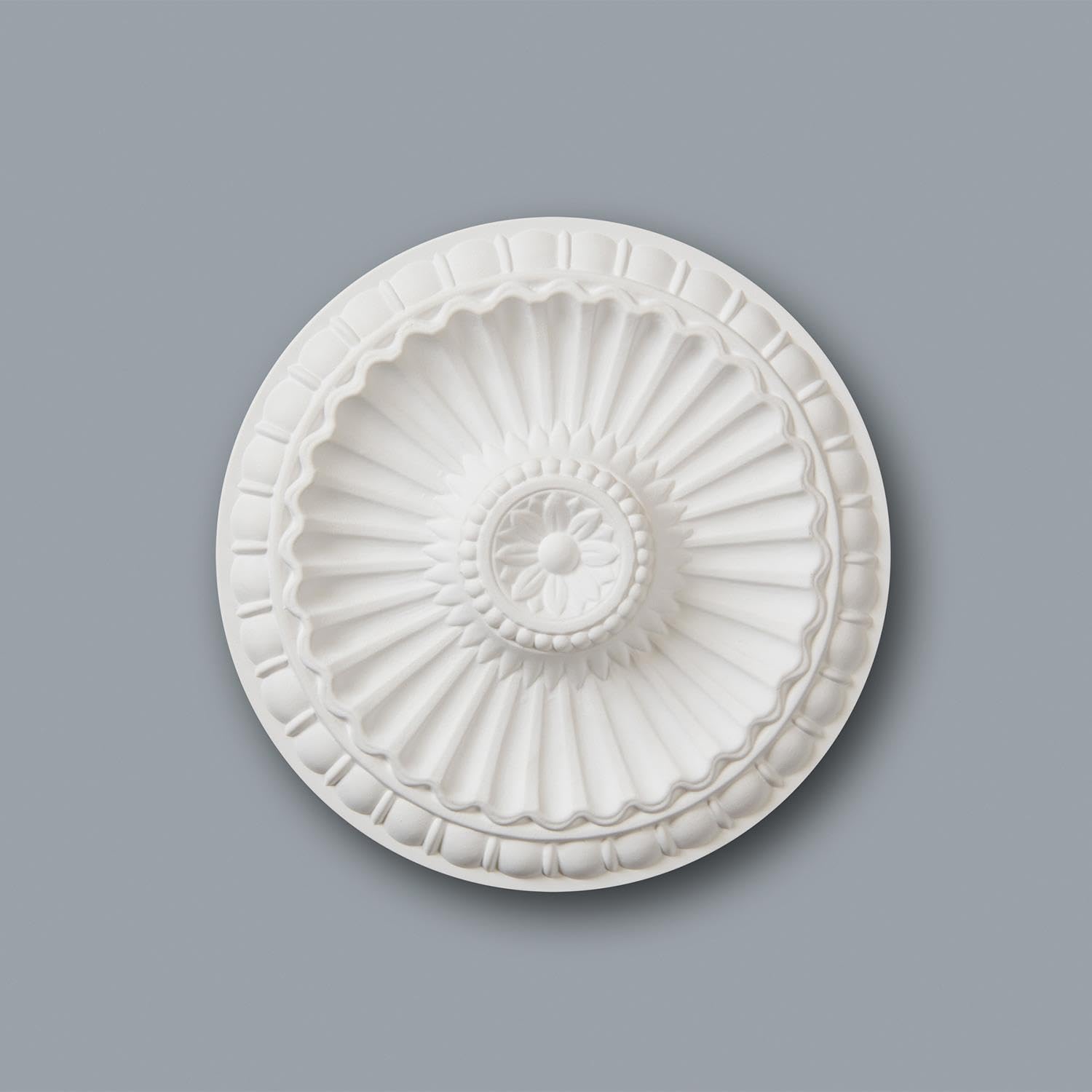 YöL M62 Ceiling Rose - Medallion Floral Lightweight Resin Ornate Decor Traditional Classic Light Chandelier 28.5cm