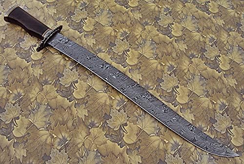SW-91 Damascus Steel Sword, Hand Forged Viking Gladius, Blood Grooved Gladiator Sword