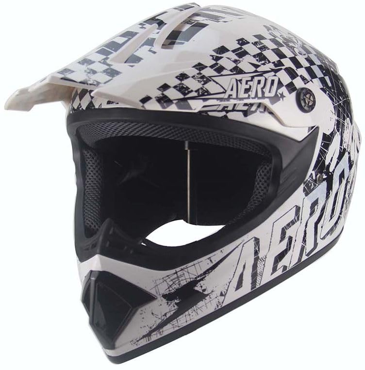 Kinder Crosshelm Skeleton AHP – Motorradhelm für Kinder, ABS-Schale,...