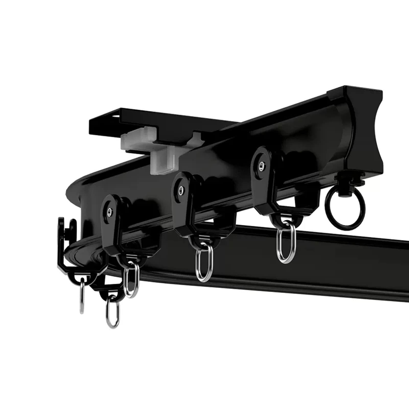 Rail de rideau de plafond robuste – Système de séparation de pièce en aluminium flexible pour camping-car et hôpital – Montage incurvé facilement disponible en longueurs de 2 à 7,9 m (noir, 3 m)