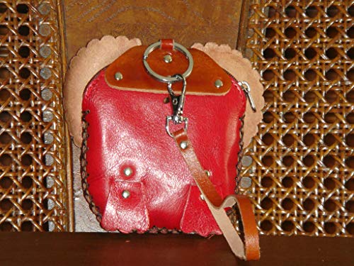 Leather Wristlet Purse, A Girl Koala Bear Face On The Cover, Zipper Closure. Brown #TOP1