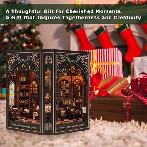 Book Nook Kit with Nightlight – Type-C and Battery Powered DIY Bookshelf Decor, Perfect for Home and Office Gift（Classical Library） by NookMaster - Image 7