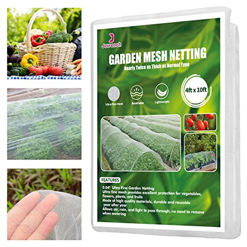 Image of Garden Netting, Jevrench Durable Ultra Fine Garden Netting, Garden Plant Cover Row Cover Makes Plants, Vegetables, Fruits, and Flowers Grow Better (4ft x 10ft)