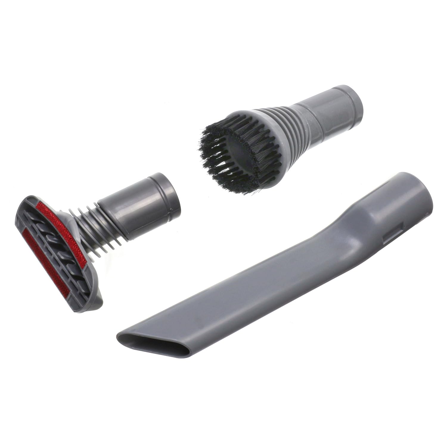 Reliapart Grey Accessory Kit With Steel Coloured Stair Tool, Round Dusting Brush & Crevice Tool Compatible For Dyson Vacuum Cleaner Precision Fit Attachments For Dyson Dc14 And More