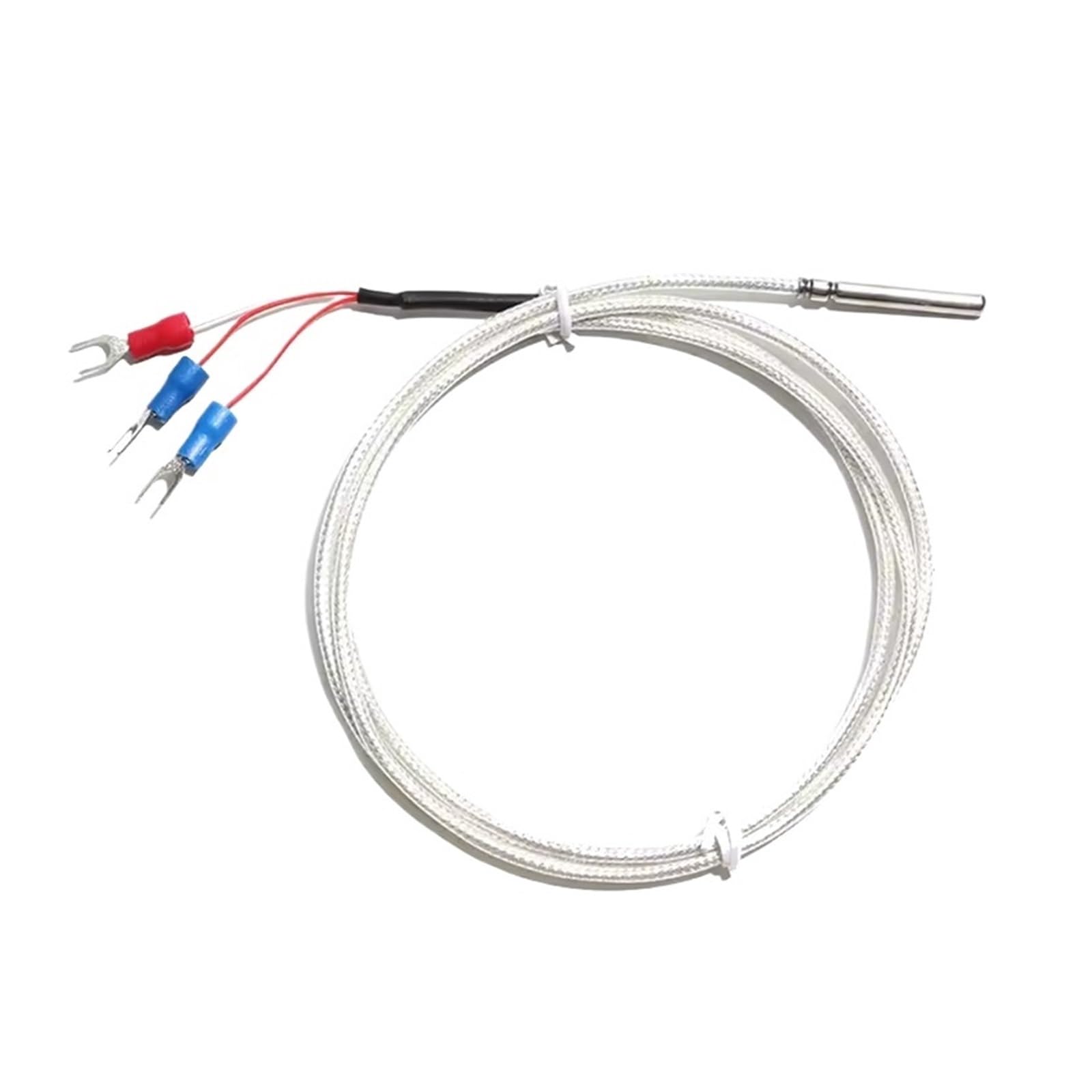 Termistor de sonda de medición de temperatura PT100 termopar 4x30MM con conector de 3 terminales Cable PTFE 1M 2M 3 4 5M(5M Cable Length,B Level 0.3mm)