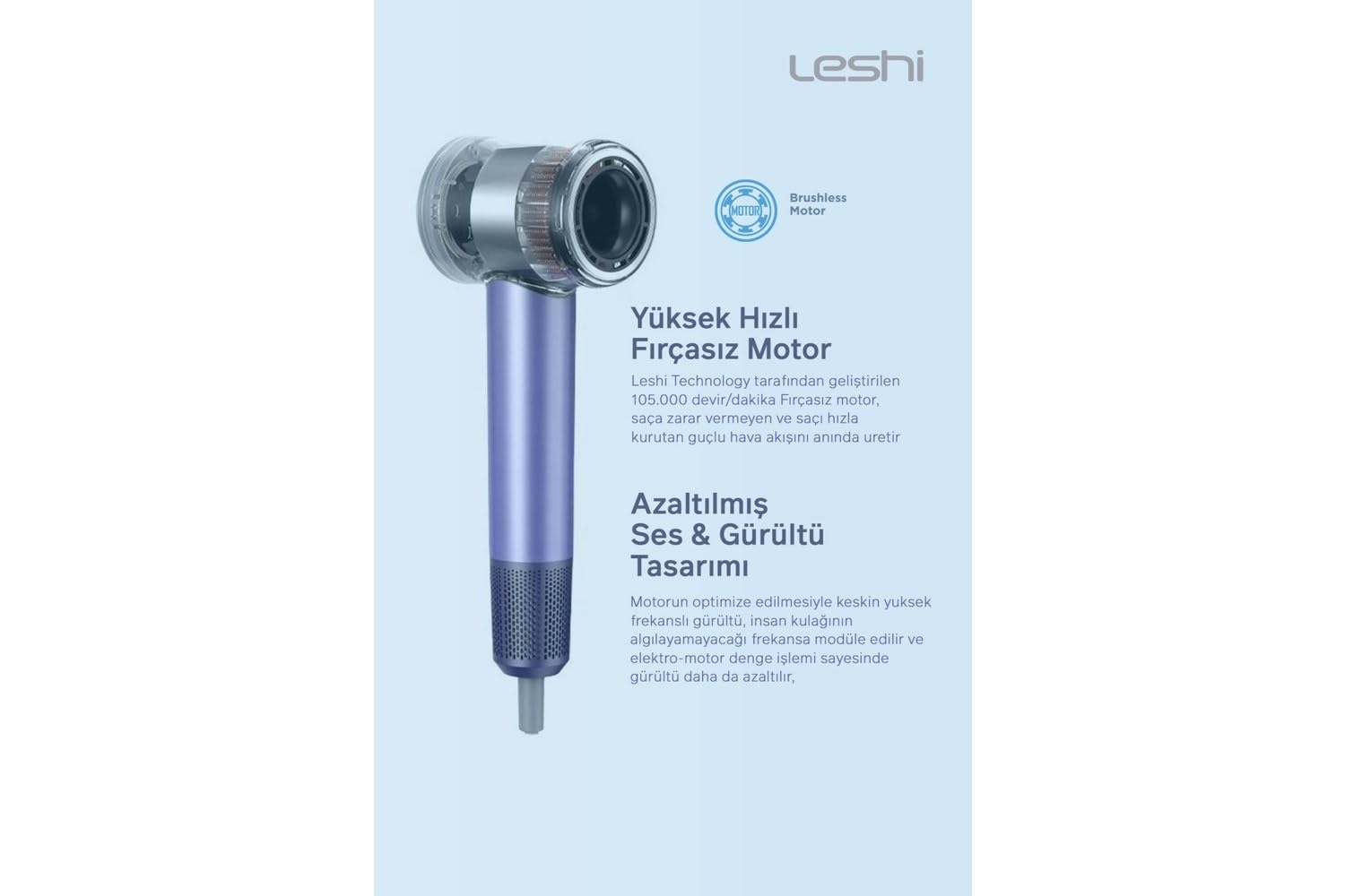 Akıllı Negatif Ionizerli Saç Kurutma Makinesi 4 Mod Isı Ayarlı, Dijital Isı Göstergeli, LED Işıklı