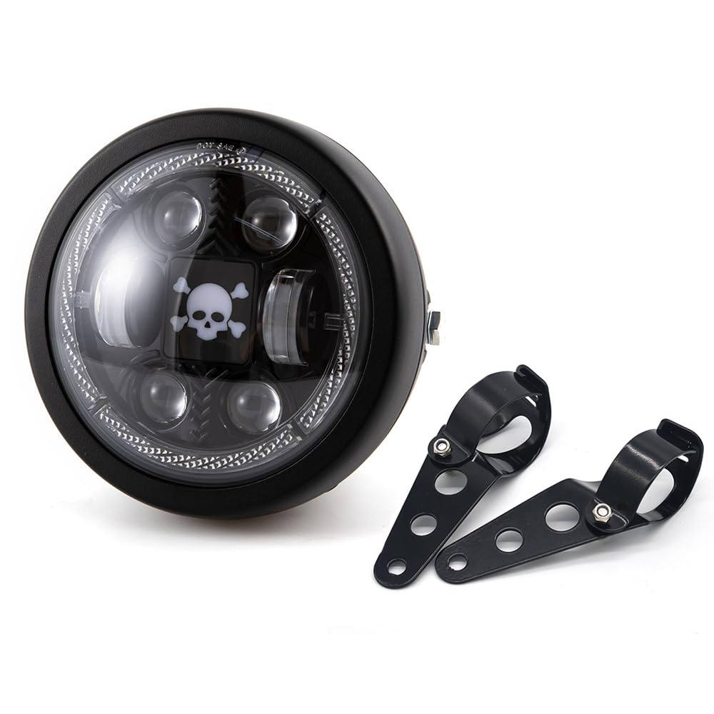 Motorrad scheinwerfer 6.5'' LED Frontscheinwerfer für Cafe Racer bobber Chopper Scheinwerfer mit DRL