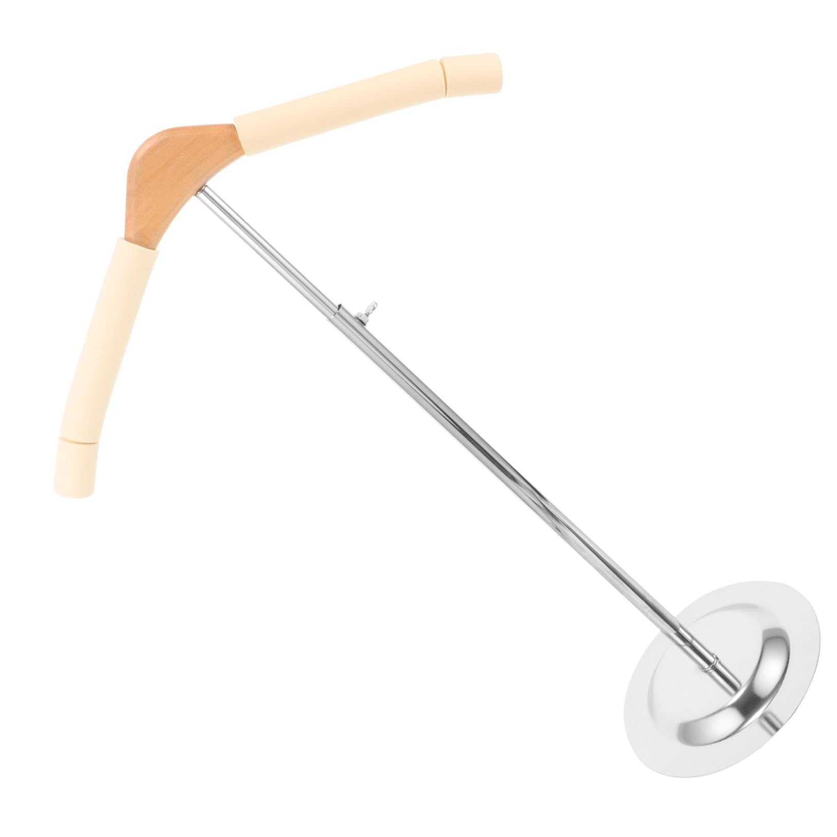 Présentoir à vêtements de forme T en acier inoxydable beige Housoutil cintre robuste