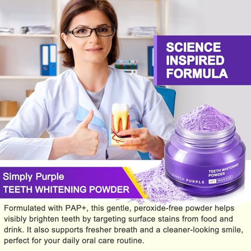 Image of Enamel-Safe Teeth Whitening Powder - Gentle on Teeth - No Sensitivity Formula - Removes Stains - 15g Breath Freshening Whitening Powder