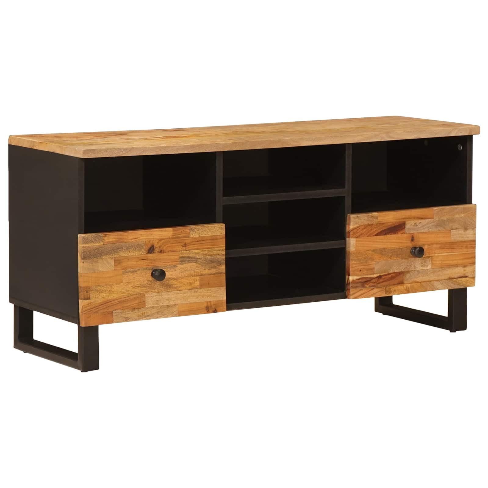 Meuble TV bois massif Corona pour ranger vos consoles et câbles de salon