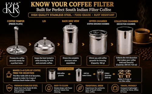 Image of South indian filter coffee maker indian style 5.1 oz (150 ml)