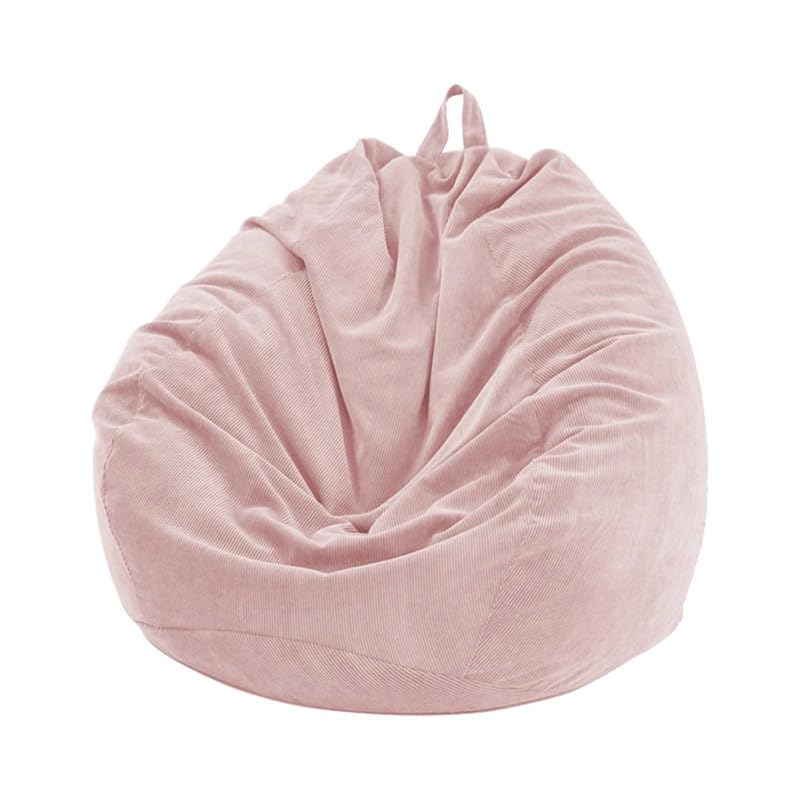 UGEFKMQ Beanbag Lounger Chair Large Bean Bag Corduroy Jumbo Cord Bean Bag Chair Comfortable Lounging Chair For All Ages (No Filling),Pink,100Cm*120Cm