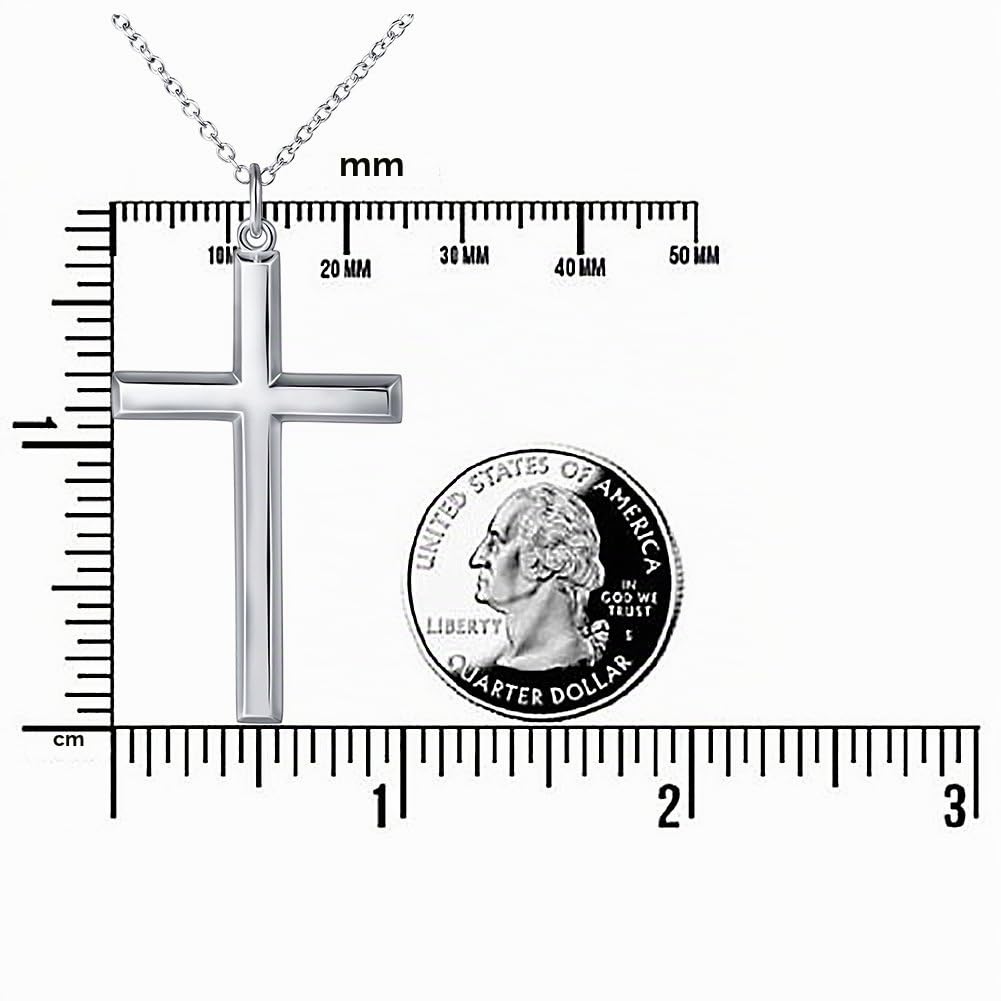 Flyow Kreuz Halskette 925 Sterling Silber klassische Schlichte Kreuz Anhänger Halskette Religiöser Christliche Kette Schmuck Geschenke für Damen Herren