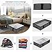 Onlyeasy Underbed Fabric Storage Bags Organizer with 4 Handles, 2 Zippers and Large Clear Window, for Clothes, Blankets, Bedding, Foldable with Sturdy Structure, 2 Pack, Linen-like Black, MXAUBBSS2P