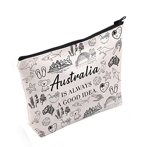 Globetrotter Gift Australia is Always A Good Idea Borsa per cosmetici Australia Punto di riferimento, Bianco sporco, Grande, L'Australia è sempre Regno Unito
